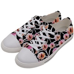 Cheery Watercolor Flowers Men s Low Top Canvas Sneakers by GardenOfOphir