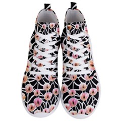 Cheery Watercolor Flowers Men s Lightweight High Top Sneakers by GardenOfOphir