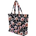 Cheery Watercolor Flowers Zip Up Canvas Bag View1