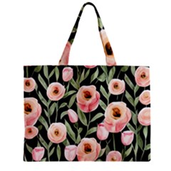 Captivating Watercolor Flowers Zipper Mini Tote Bag by GardenOfOphir