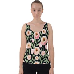 Captivating Watercolor Flowers Velvet Tank Top by GardenOfOphir