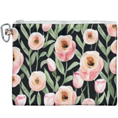 Captivating Watercolor Flowers Canvas Cosmetic Bag (xxxl) by GardenOfOphir