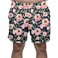 Captivating Watercolor Flowers Men s Shorts by GardenOfOphir