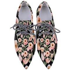 Captivating Watercolor Flowers Pointed Oxford Shoes by GardenOfOphir