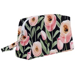 Captivating Watercolor Flowers Wristlet Pouch Bag (large) by GardenOfOphir