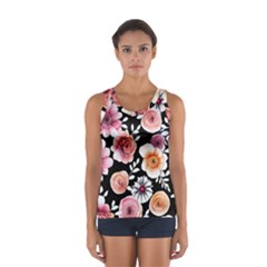 Cheerful Watercolor Flowers Sport Tank Top  by GardenOfOphir