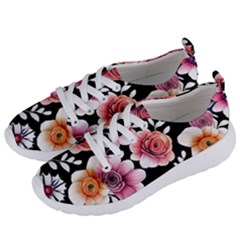 Cheerful Watercolor Flowers Women s Lightweight Sports Shoes by GardenOfOphir