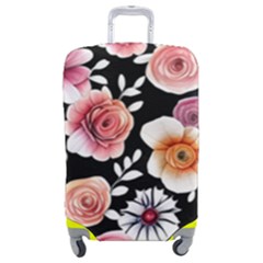 Cheerful Watercolor Flowers Luggage Cover (medium) by GardenOfOphir