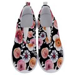 Cheerful Watercolor Flowers No Lace Lightweight Shoes by GardenOfOphir