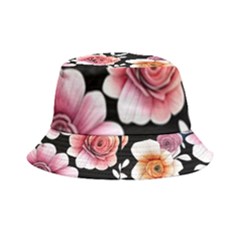 Cheerful Watercolor Flowers Inside Out Bucket Hat by GardenOfOphir