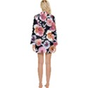 Cheerful Watercolor Flowers Long Sleeve Satin Robe View2