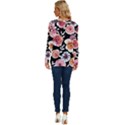 Cheerful Watercolor Flowers Long Sleeve Crew Neck Pullover Top View4