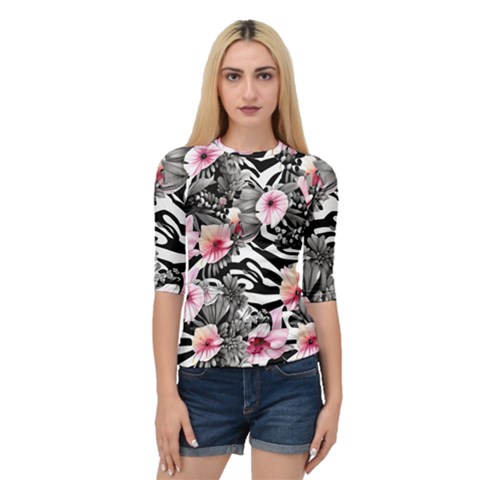 Brilliantly Hued Watercolor Flowers In A Botanical Quarter Sleeve Raglan Tee by GardenOfOphir