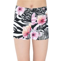 Brilliantly Hued Watercolor Flowers In A Botanical Kids  Sports Shorts by GardenOfOphir