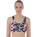 brilliantly hued watercolor flowers in a botanical Back Weave Sports Bra View1