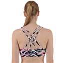 brilliantly hued watercolor flowers in a botanical Back Weave Sports Bra View2