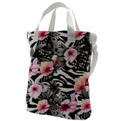 Brilliantly Hued Watercolor Flowers In A Botanical Canvas Messenger Bag by GardenOfOphir