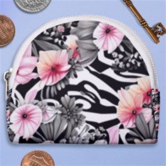 Brilliantly Hued Watercolor Flowers In A Botanical Horseshoe Style Canvas Pouch by GardenOfOphir