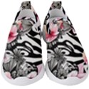 brilliantly hued watercolor flowers in a botanical Kids  Slip On Sneakers View1