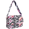 brilliantly hued watercolor flowers in a botanical Courier Bag View1