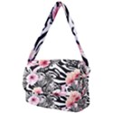 brilliantly hued watercolor flowers in a botanical Courier Bag View2