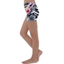 brilliantly hued watercolor flowers in a botanical Kids  Lightweight Velour Yoga Shorts View2