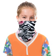 Brilliantly Hued Watercolor Flowers In A Botanical Face Covering Bandana (kids) by GardenOfOphir