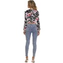 brilliantly hued watercolor flowers in a botanical Long Sleeve V-Neck Top View4