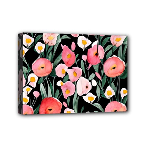 Charming Watercolor Flowers Mini Canvas 7  X 5  (stretched) by GardenOfOphir