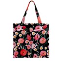 Charming Watercolor Flowers Zipper Grocery Tote Bag View1