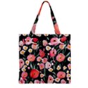 Charming Watercolor Flowers Zipper Grocery Tote Bag View2