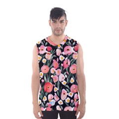 Charming Watercolor Flowers Men s Basketball Tank Top by GardenOfOphir