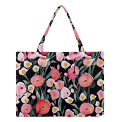 Charming Watercolor Flowers Medium Tote Bag by GardenOfOphir