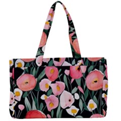 Charming Watercolor Flowers Canvas Work Bag by GardenOfOphir