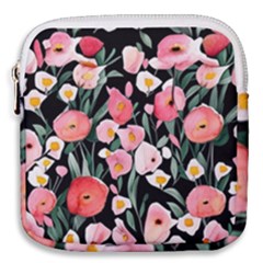 Charming Watercolor Flowers Mini Square Pouch