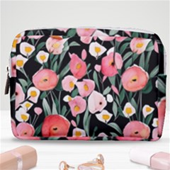 Charming Watercolor Flowers Make Up Pouch (medium) by GardenOfOphir