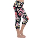 Charming Watercolor Flowers Lightweight Velour Capri Yoga Leggings View3