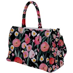 Charming Watercolor Flowers Duffel Travel Bag by GardenOfOphir