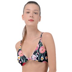 Charming Watercolor Flowers Knot Up Bikini Top by GardenOfOphir