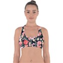 Charming Watercolor Flowers Cross Back Hipster Bikini Top  View1