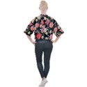 Charming Watercolor Flowers Mock Neck Tee View2