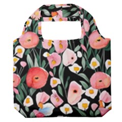 Charming Watercolor Flowers Premium Foldable Grocery Recycle Bag by GardenOfOphir