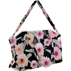 Watercolor Vintage Retro Floral Canvas Crossbody Bag by GardenOfOphir