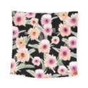 Watercolor Vintage Retro Floral Square Tapestry (Small) View1