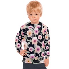 Watercolor Vintage Retro Floral Kids  Hooded Pullover by GardenOfOphir