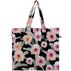 Watercolor Vintage Retro Floral Canvas Travel Bag by GardenOfOphir