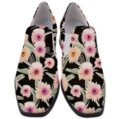 Watercolor Vintage Retro Floral Women Slip On Heel Loafers by GardenOfOphir