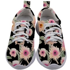 Watercolor Vintage Retro Floral Kids Athletic Shoes by GardenOfOphir