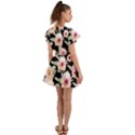 Watercolor Vintage Retro Floral Flutter Sleeve Wrap Dress View2