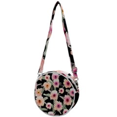 Watercolor Vintage Retro Floral Crossbody Circle Bag by GardenOfOphir